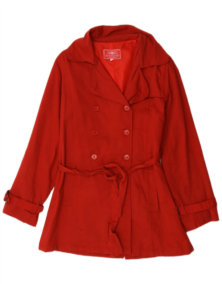 Naj Oleari Womens Oversized Trench Coat US 2 XS Red Cotton