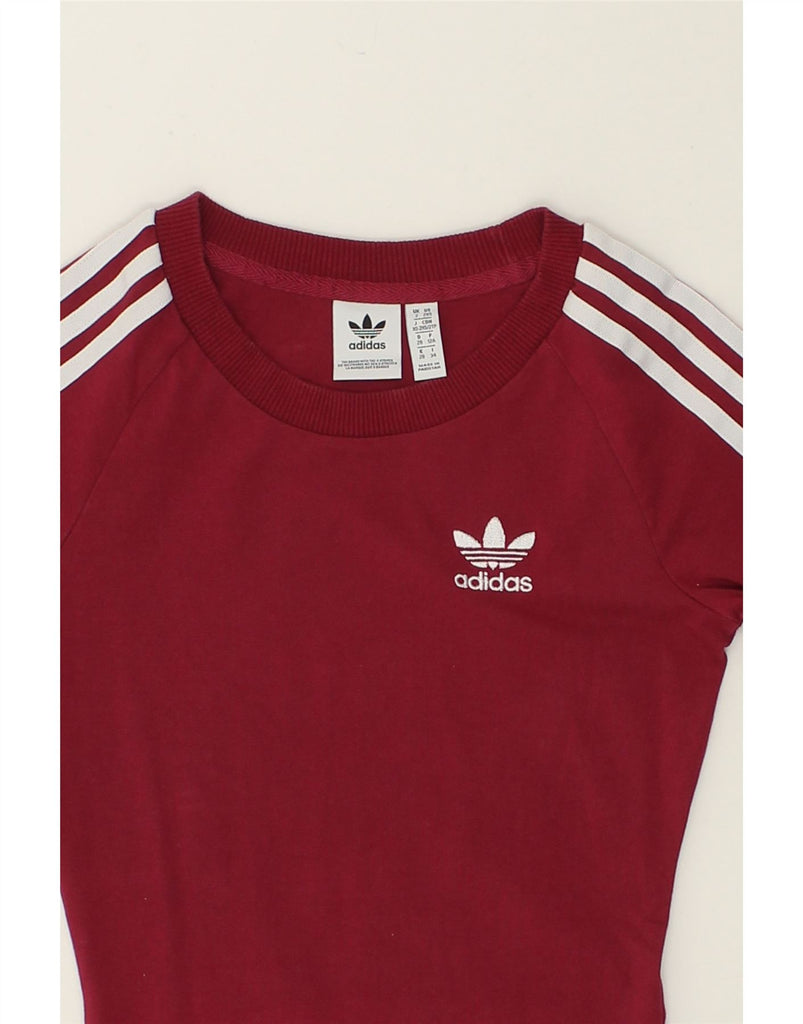 ADIDAS Womens T-Shirt Dress UK 2 2XS Pink Cotton | Vintage Adidas | Thrift | Second-Hand Adidas | Used Clothing | Messina Hembry 