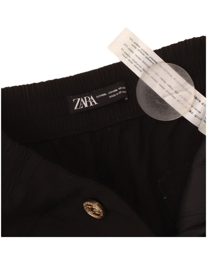 Zara Womens Straight Casual Trousers 2XL W34 L27 Black Polyester