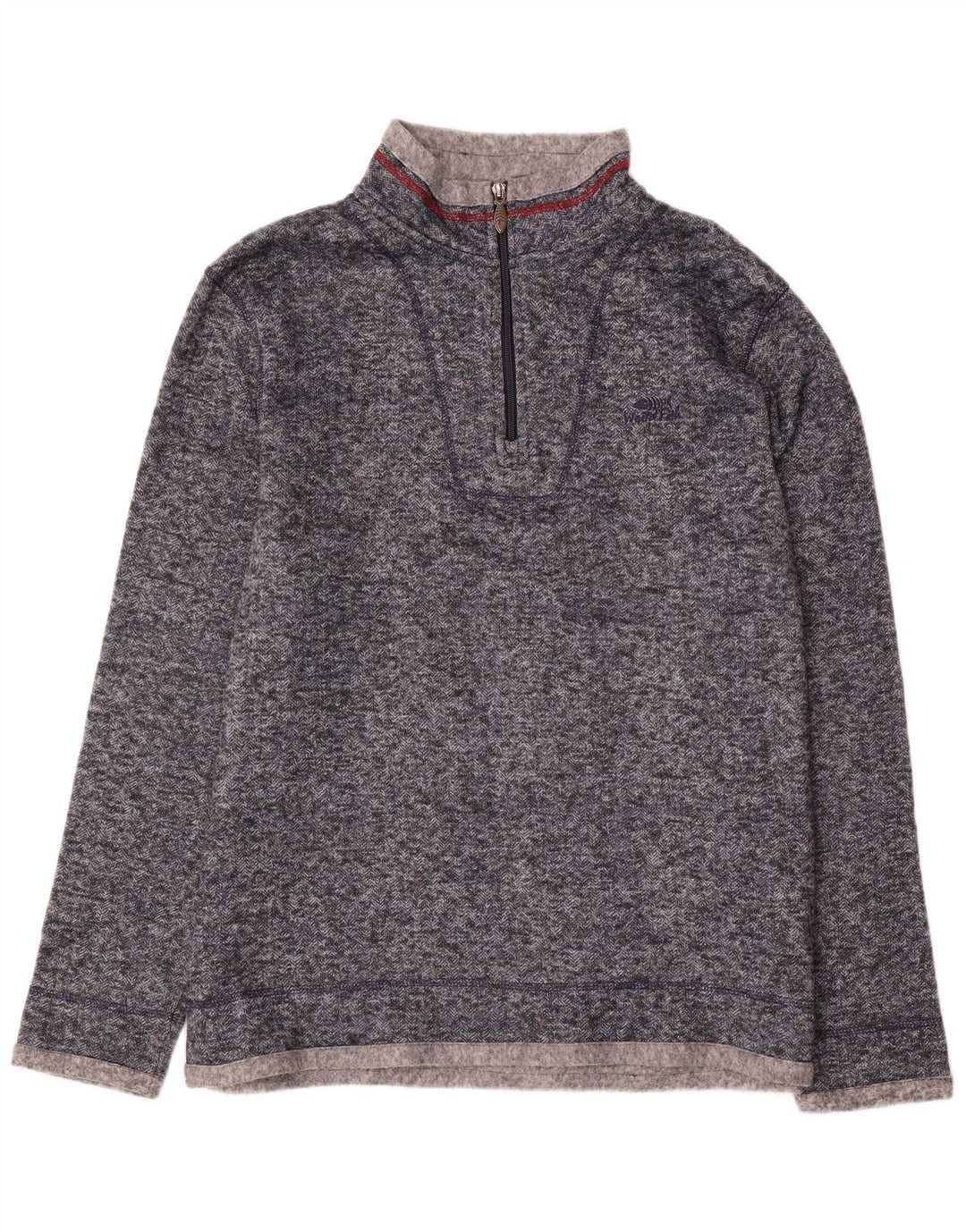 Weird Fish Mens Zip Neck Sweatshirt Jumper XL Navy Blue Flecked Polyester