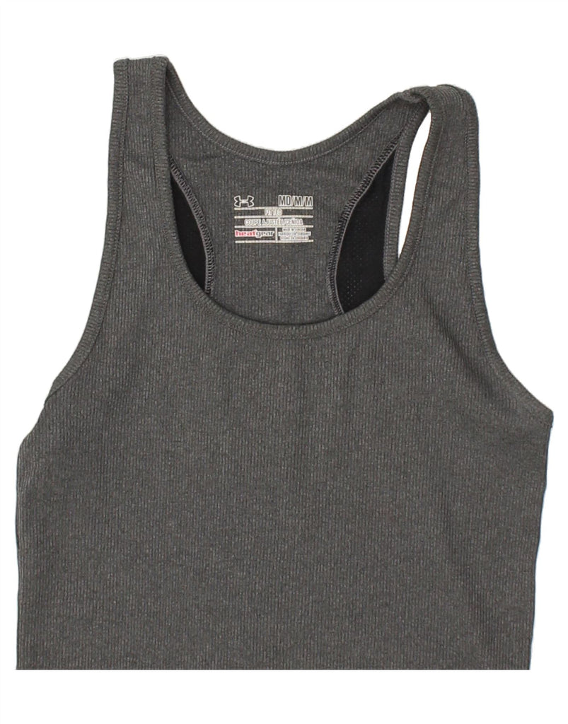 UNDER ARMOUR Womens Heat Gear Vest Top UK 12 Medium Grey Polyester | Vintage Under Armour | Thrift | Second-Hand Under Armour | Used Clothing | Messina Hembry 
