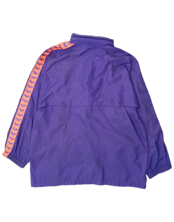 Arena Mens Hooded Rain Jacket UK 40 Large Purple Colourblock Polyamide