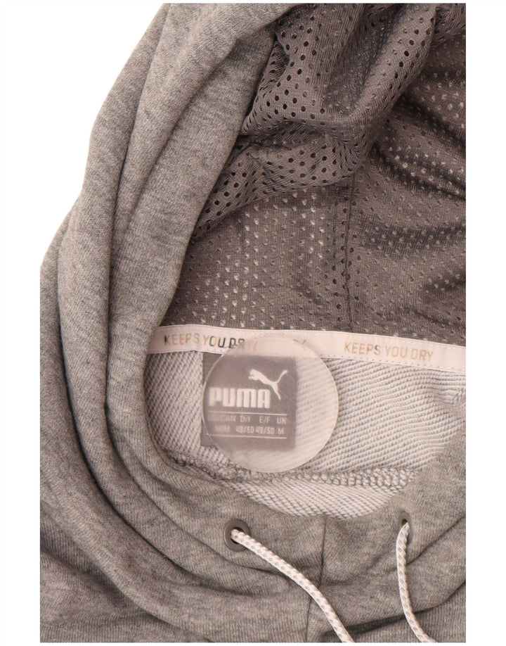 PUMA Mens Graphic Hoodie Jumper Medium Grey Cotton