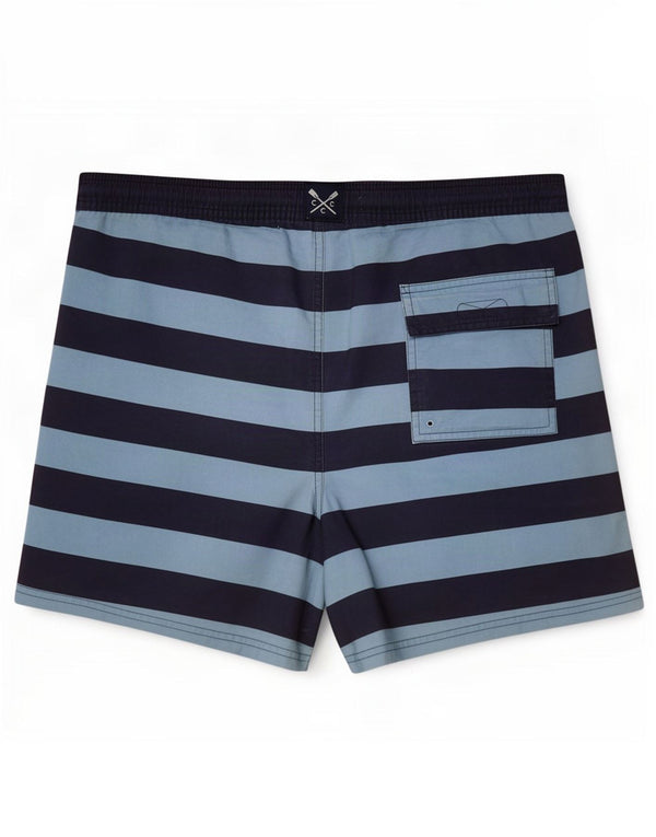 Crew Clothing Mens Swimming Shorts Large Navy Blue Striped Polyester
