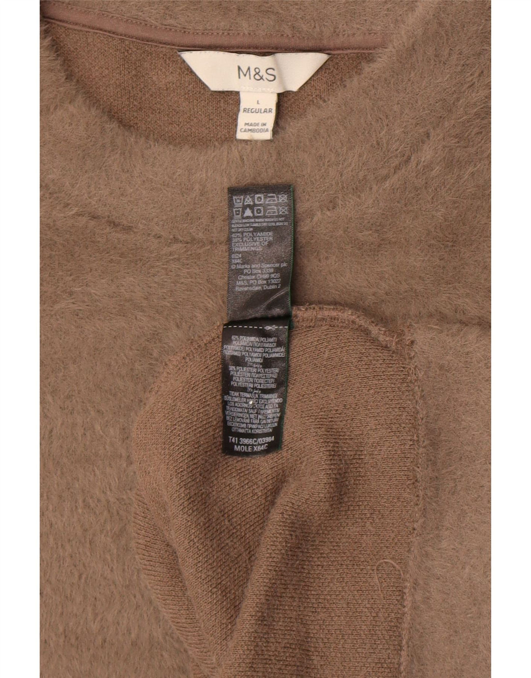 Marks & Spencer Womens Oversized Crew Neck Jumper Sweater UK 16 Large Beige