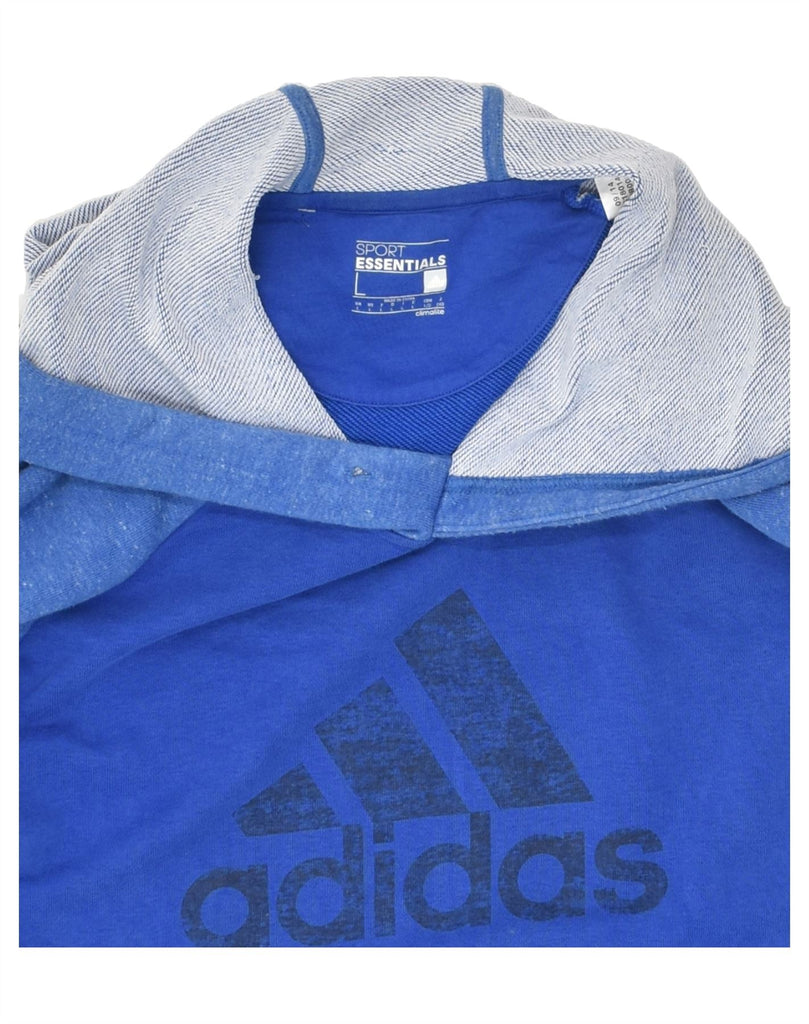 ADIDAS Mens Climalite Graphic Hoodie Jumper Large Blue Cotton | Vintage Adidas | Thrift | Second-Hand Adidas | Used Clothing | Messina Hembry 