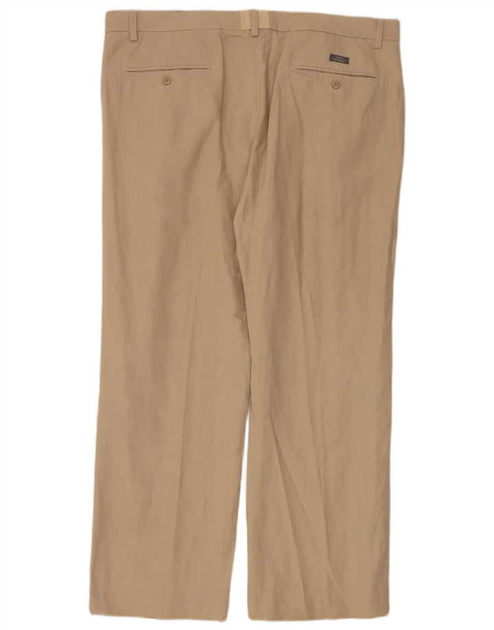 Marks & Spencer Mens Blue Harbour Straight Suit Trousers W38 L33 Beige