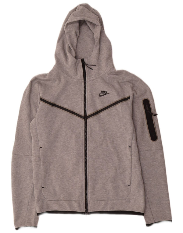 Nike Mens Zip Hoodie Sweater Small Grey Cotton