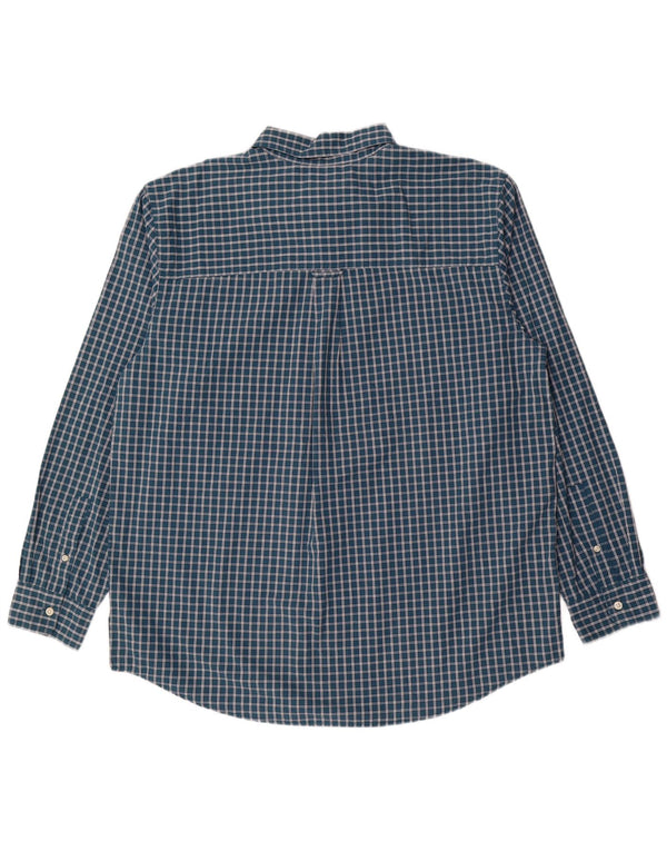 Chaps Mens Shirt XL Green Check Cotton