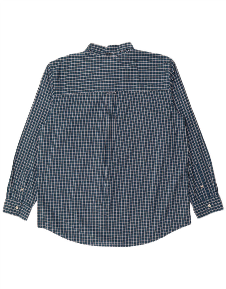 Chaps Mens Shirt XL Green Check Cotton