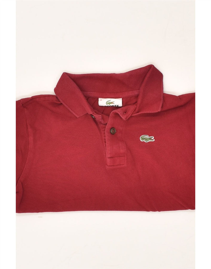 LACOSTE Boys Long Sleeve Polo Shirt 7-8 Years Red Cotton | Vintage Lacoste | Thrift | Second-Hand Lacoste | Used Clothing | Messina Hembry 