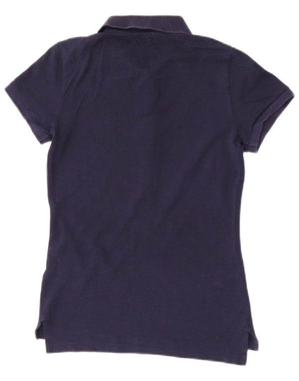 Polo Ralph Lauren Womens Slim Fit Polo Shirt UK 6 XS Navy Blue Cotton