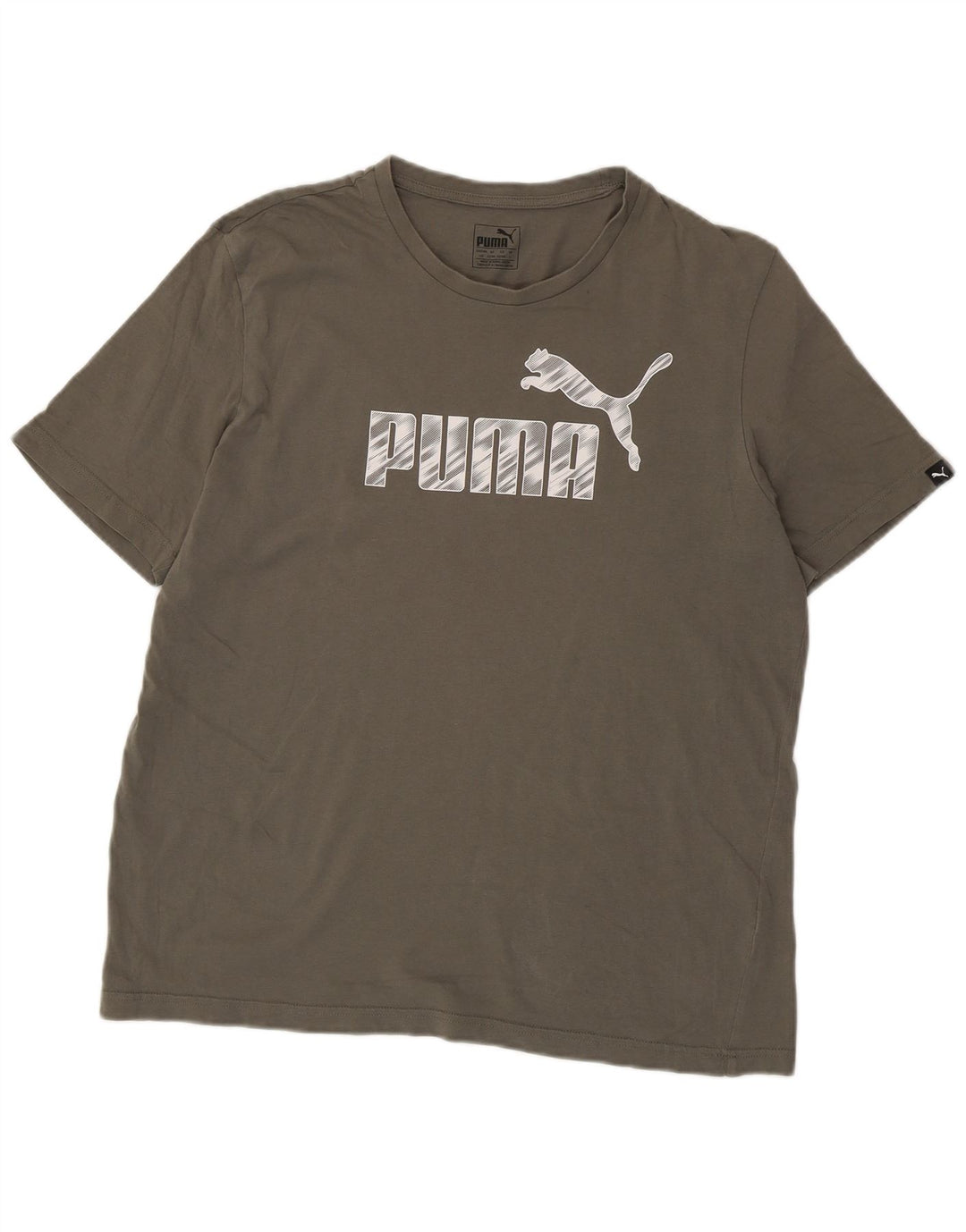 Puma Mens Graphic T-Shirt Top Large Khaki