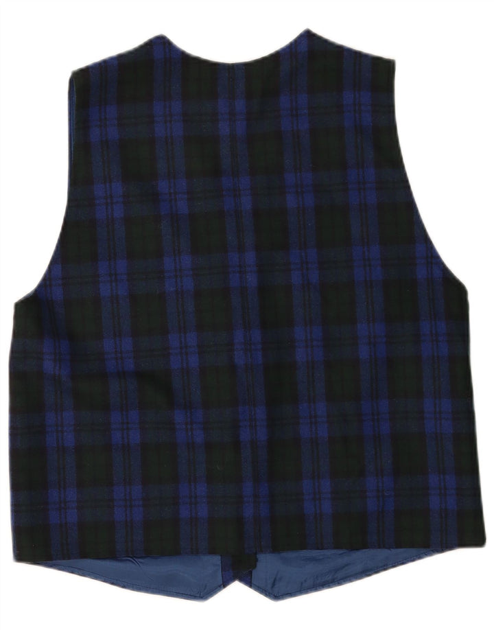 Hammerschmid Womens Waistcoat UK 18 XL Blue Check Virgin Wool