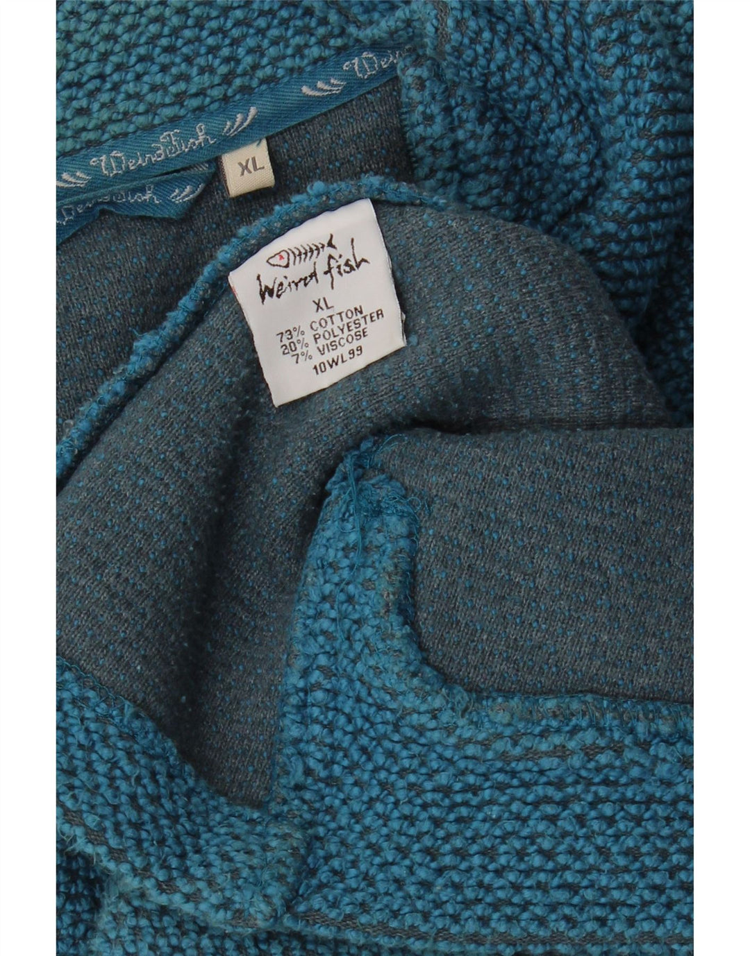 Weird Fish Womens Tracksuit Top Jacket UK 18 XL Blue Cotton