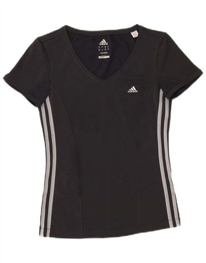 Adidas Womens Climacool T-Shirt Top UK 8 Small Grey Polyester