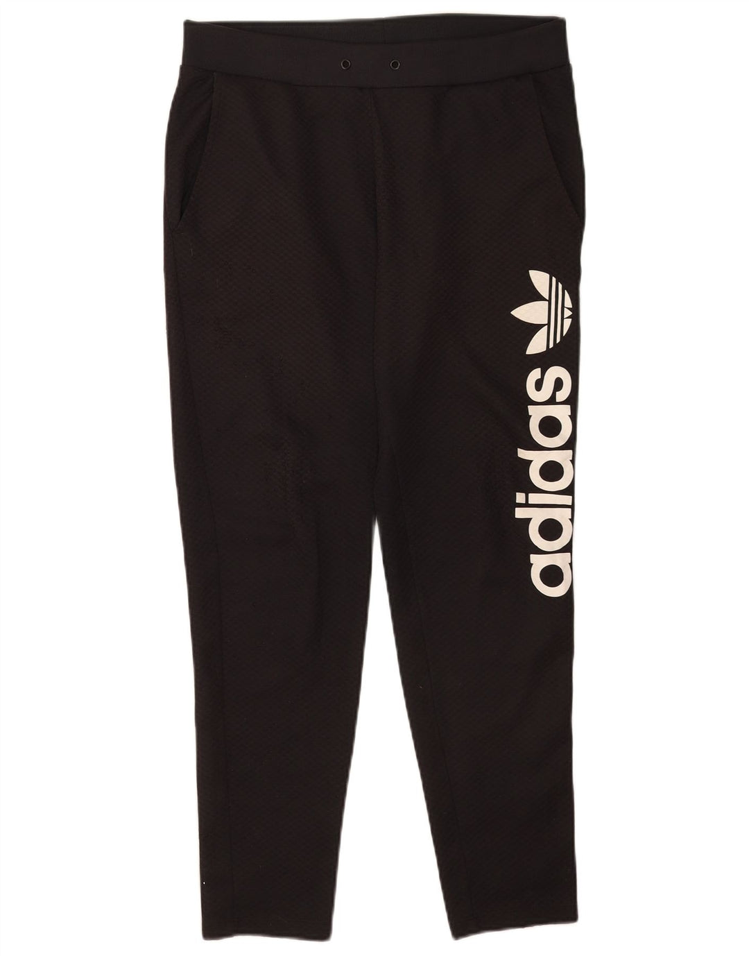 Adidas Womens Graphic Tracksuit Trousers UK 12 Medium Black Polyester