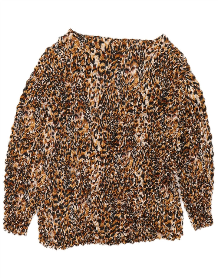 Vintage Womens Blouse Top UK 14 Medium Multicoloured Animal Print Polyester