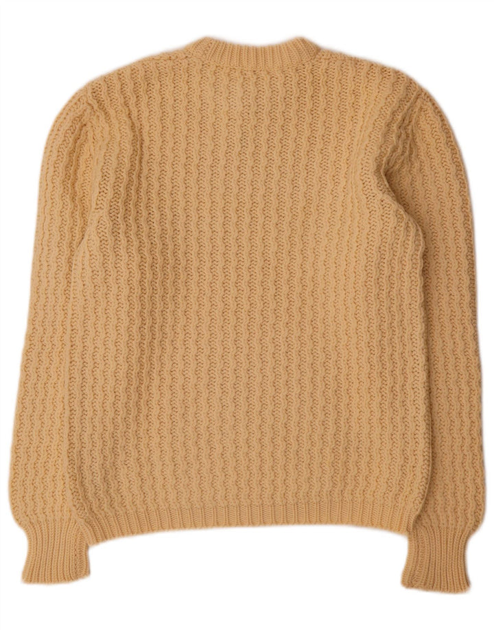 VINTAGE Womens Crew Neck Jumper Sweater UK 14 Medium Beige