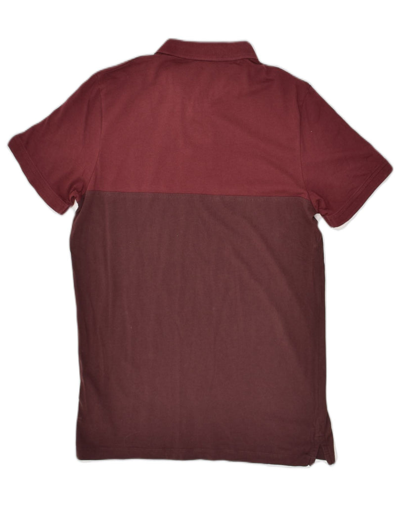 JACK & JONES Mens Polo Shirt Medium Maroon Colourblock Cotton | Vintage Jack & Jones | Thrift | Second-Hand Jack & Jones | Used Clothing | Messina Hembry 