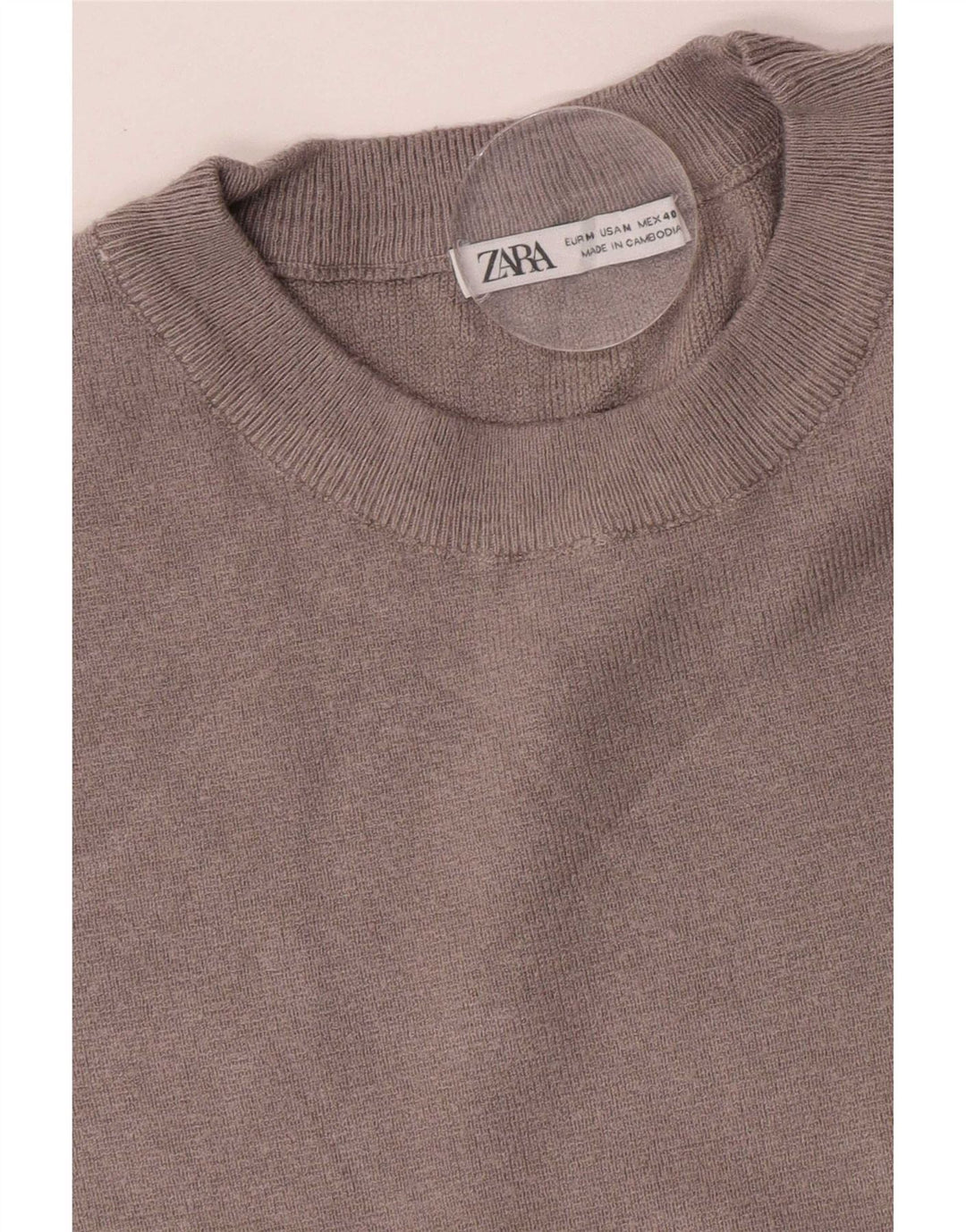 Zara Mens T-Shirt Top Medium Grey