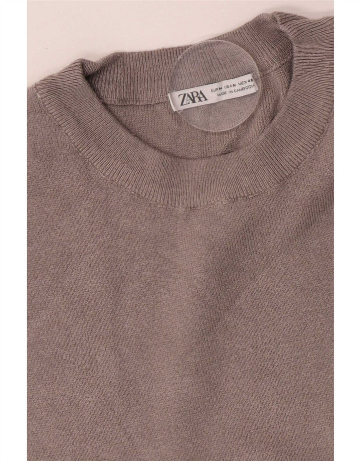 Zara Mens T-Shirt Top Medium Grey