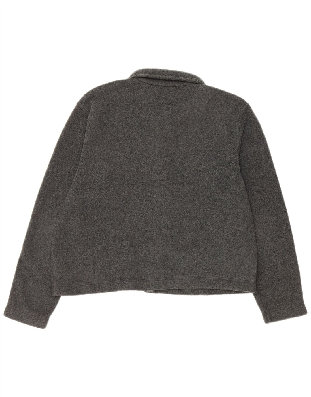 EDDIE BAUER Womens Crop Oversized Fleece Jacket UK 10 Small Grey Polyester