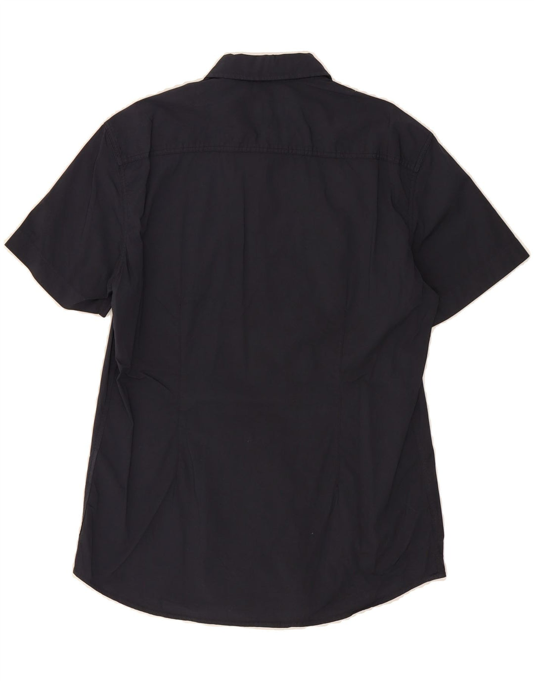 GAS Mens Short Sleeve Shirt Large Navy Blue Cotton Vintage Gas and Second-Hand Gas from Messina Hembry 