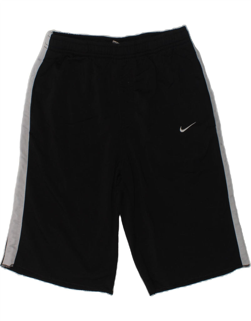 NIKE Boys Sport Shorts 10-11 Years Medium Black Colourblock Polyester | Vintage Nike | Thrift | Second-Hand Nike | Used Clothing | Messina Hembry 