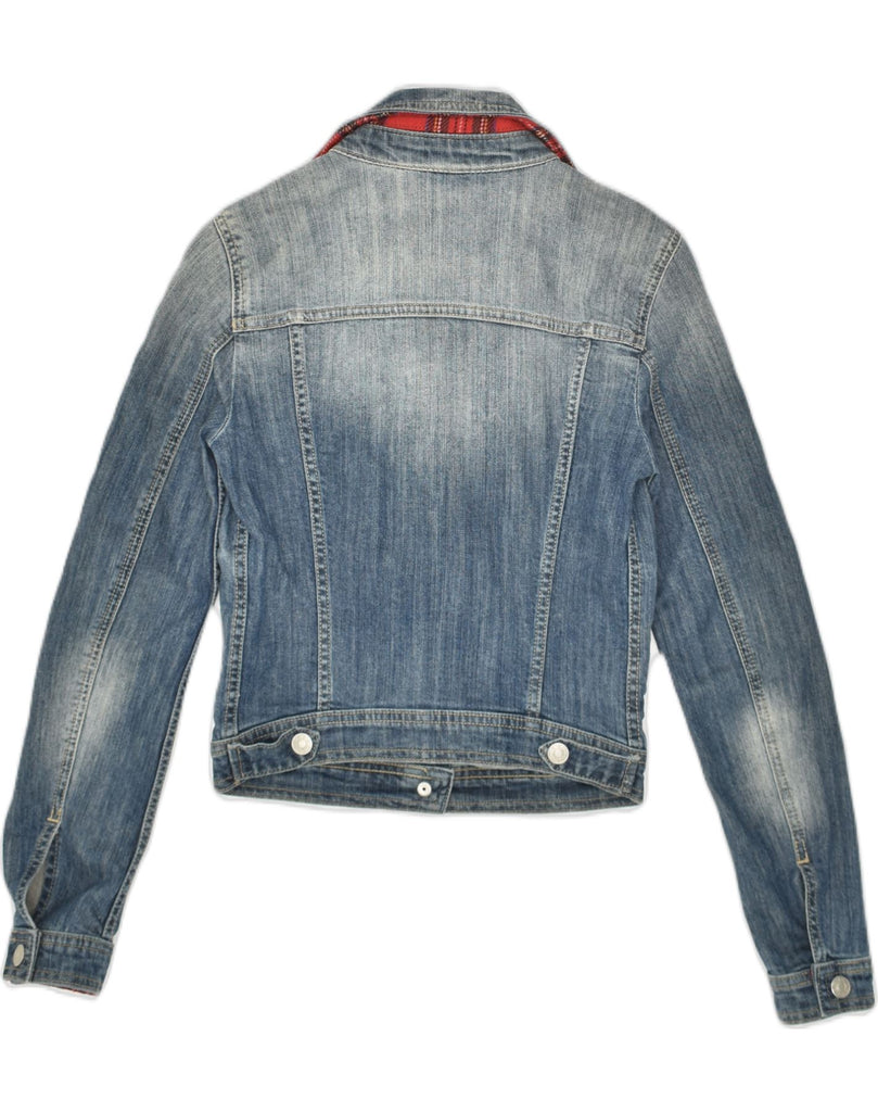 BENETTON Womens Denim Jacket UK 6 XS Blue | Vintage Benetton | Thrift | Second-Hand Benetton | Used Clothing | Messina Hembry 