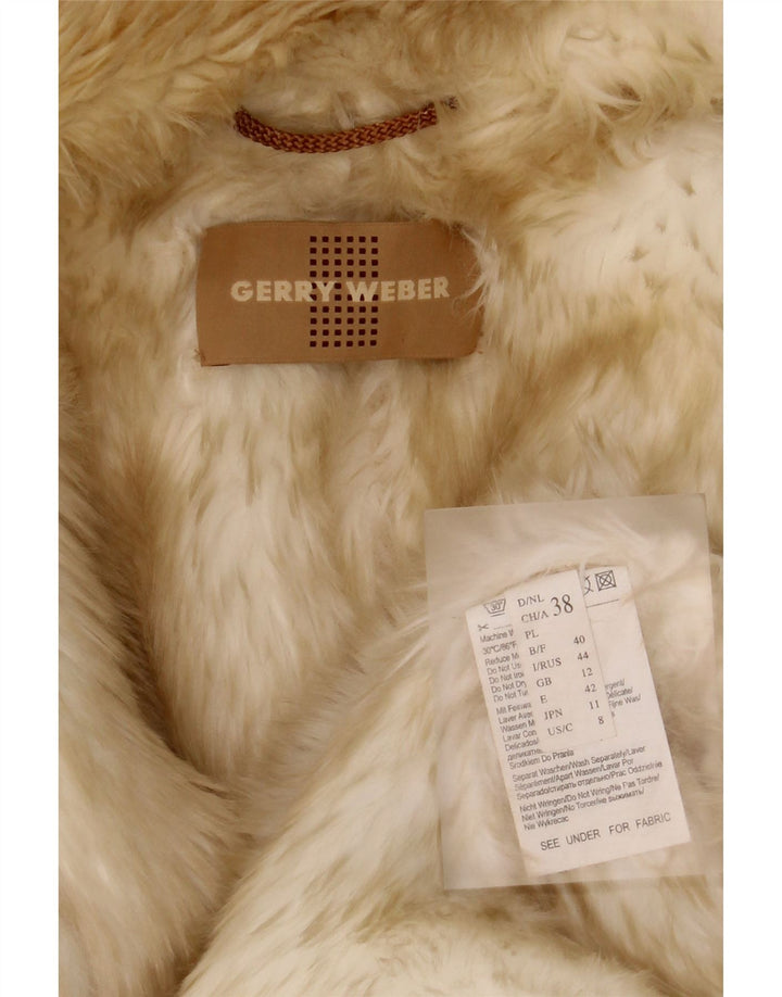 Gerry Weber Womens Oversized Sherpa Overcoat UK 12 Medium Beige Polyester