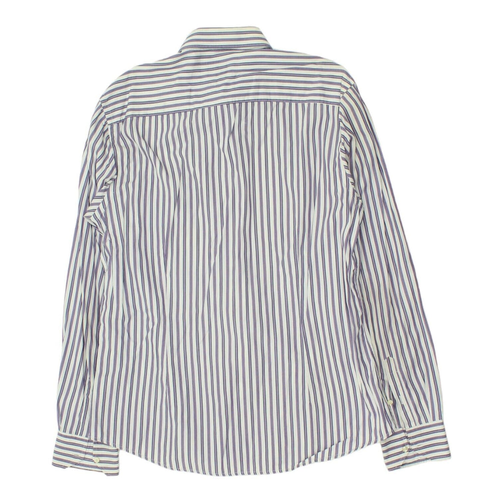 Balmain Mens White Striped Button Down Collar Shirt | Vintage High End Designer | Vintage Messina Hembry | Thrift | Second-Hand Messina Hembry | Used Clothing | Messina Hembry 