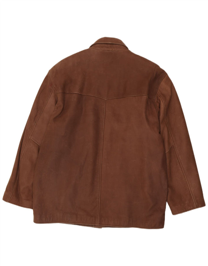 Vinci Mens Leather Jacket IT 56/58 XL Brown