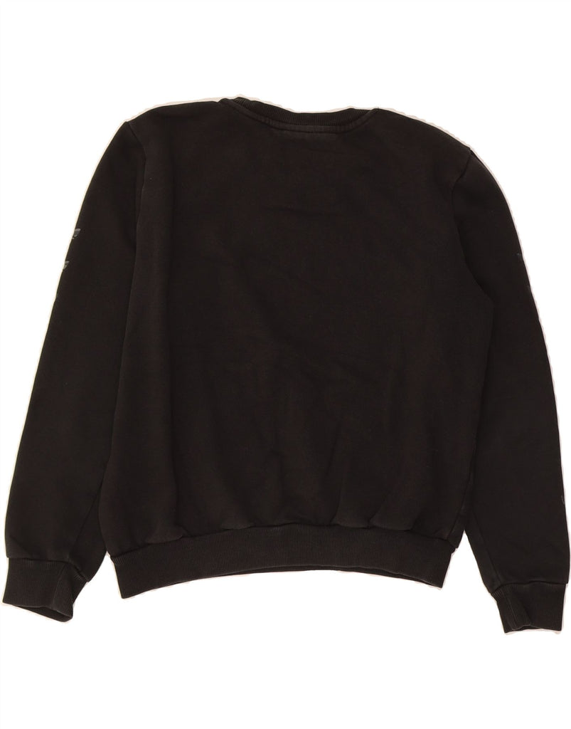 ADIDAS Boys Graphic Sweatshirt Jumper 13-14 Years Black Vintage Adidas and Second-Hand Adidas from Messina Hembry 
