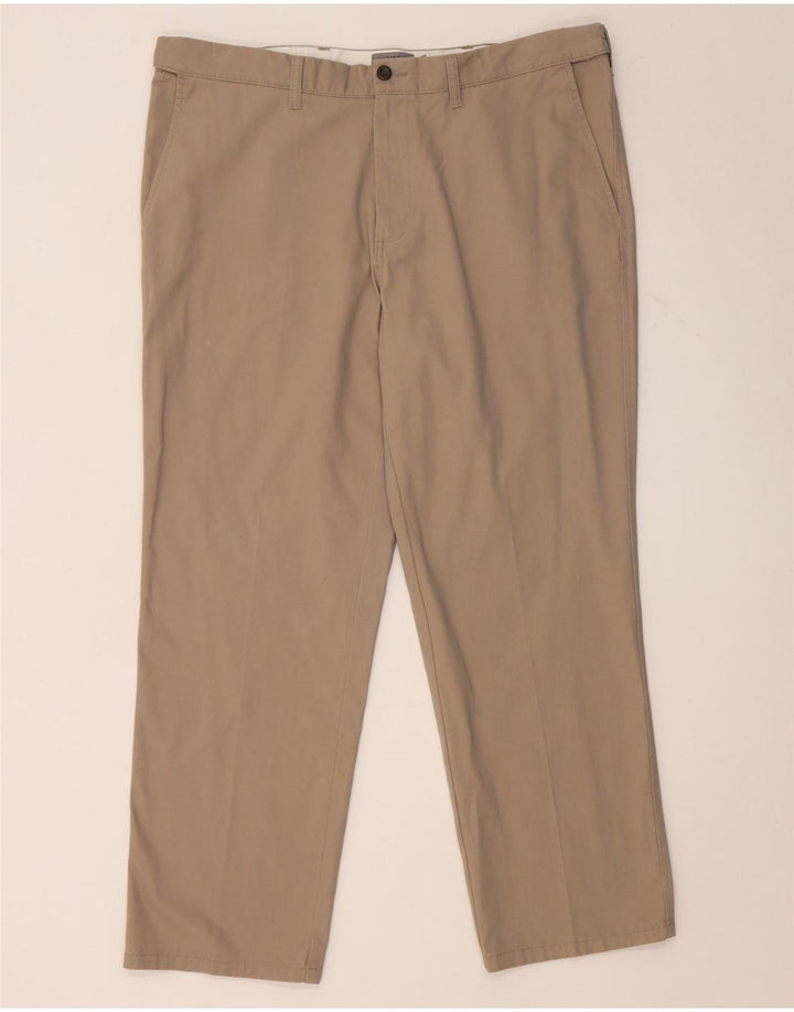 Marks & Spencer Mens Regular Fit Chino Trousers W40 L29 Beige Cotton