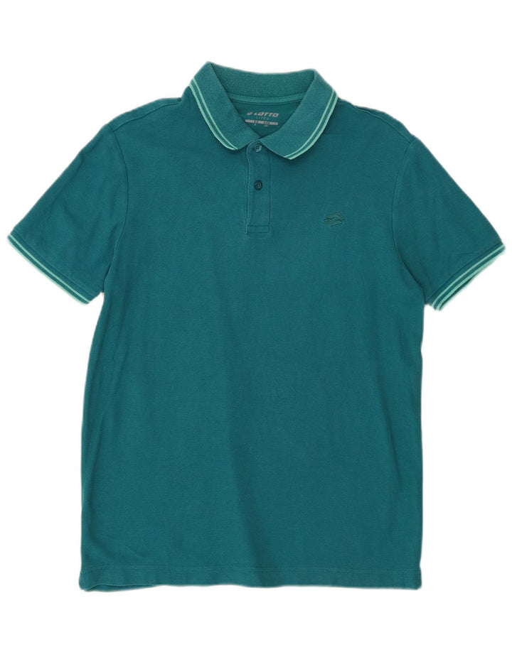 Lotto Mens Polo Shirt Small Turquoise Striped