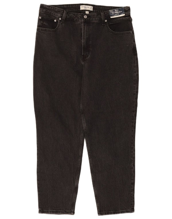 Abercrombie & Fitch Womens Mom Tapered Jeans US 14 XL W32 L27 Black