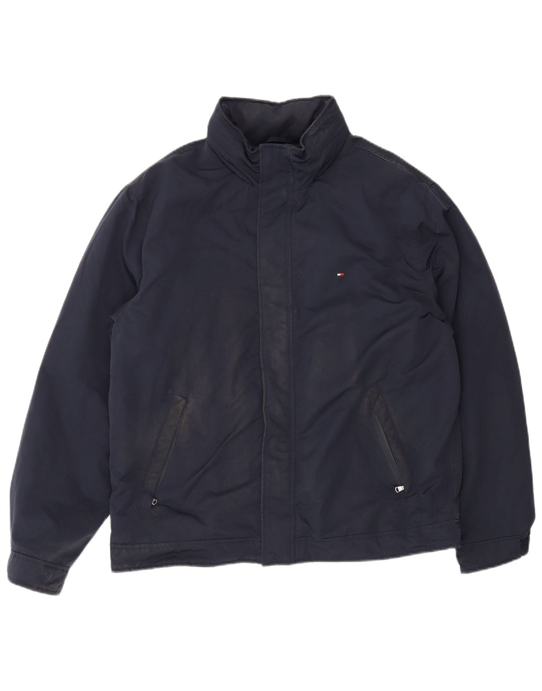 Tommy Hilfiger Mens Bomber Jacket UK 42 XL Navy Blue Polyester