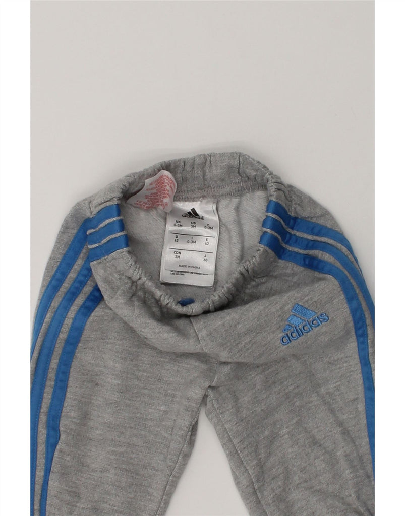 ADIDAS Baby Boys Joggers Tracksuit Trousers 0-3 Months Grey Cotton | Vintage Adidas | Thrift | Second-Hand Adidas | Used Clothing | Messina Hembry 