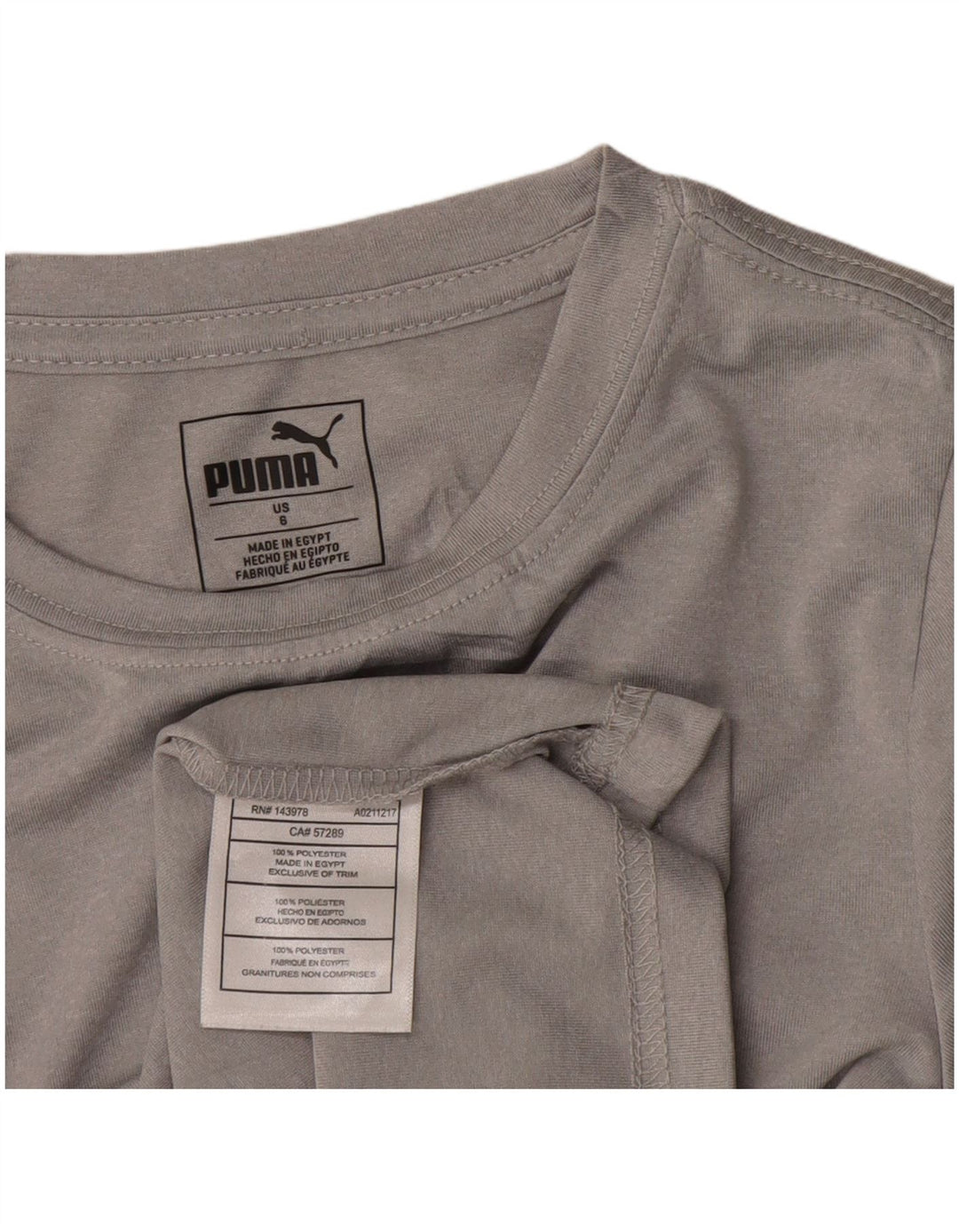 PUMA Boys T-Shirt Top 5-6 Years Grey Polyester