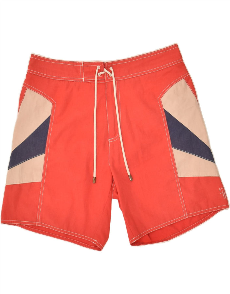 PAUL SMITH Mens Swimming Shorts Medium Red Colourblock Polyester | Vintage Paul Smith | Thrift | Second-Hand Paul Smith | Used Clothing | Messina Hembry 