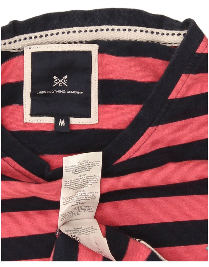 Crew Clothing Mens T-Shirt Top Medium Pink Striped Cotton