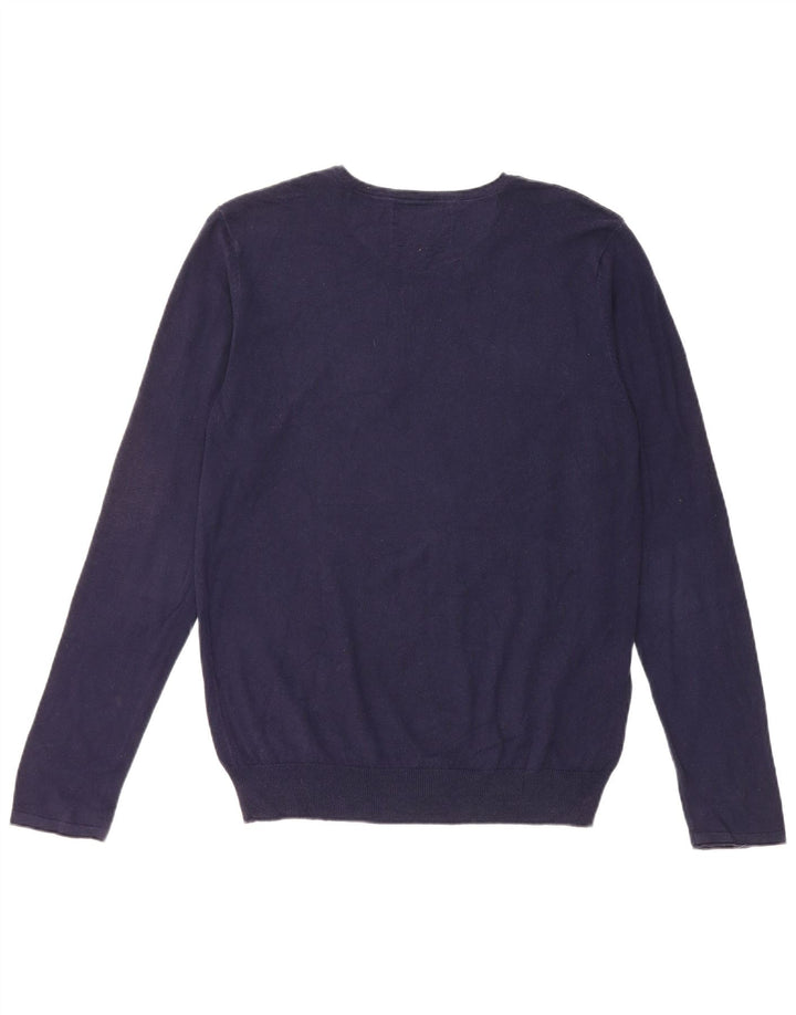 Zara Boys V-Neck Jumper Sweater 13-14 Years Navy Blue