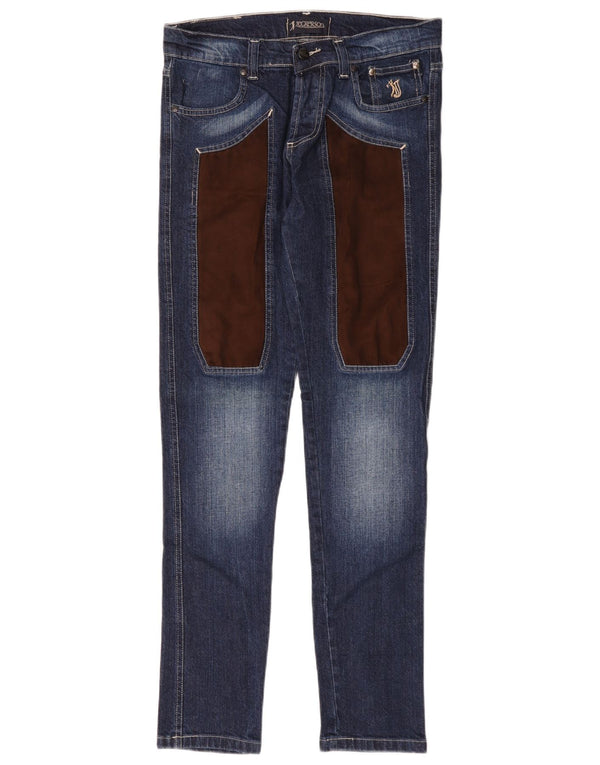 Jeckerson Womens Slim Jeans IT 44 Medium W32 L31 Blue Colourblock