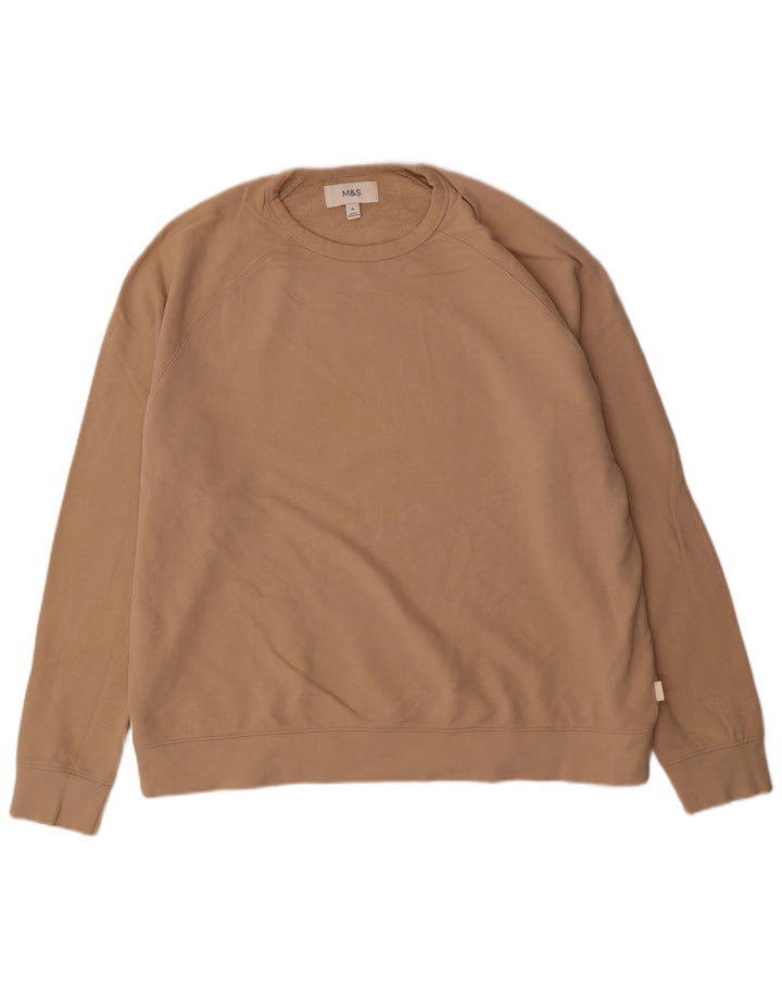 Marks & Spencer Mens Sweatshirt Jumper XL Beige Cotton