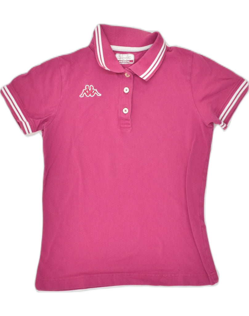 KAPPA Womens Polo Shirt UK 12 Medium Pink Cotton | Vintage Kappa | Thrift | Second-Hand Kappa | Used Clothing | Messina Hembry 