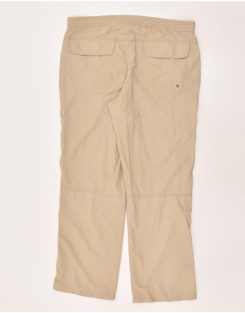 DIADORA Womens Straight Waterproof Trousers UK 14 Large W38 L29 Beige | Vintage Diadora | Thrift | Second-Hand Diadora | Used Clothing | Messina Hembry 