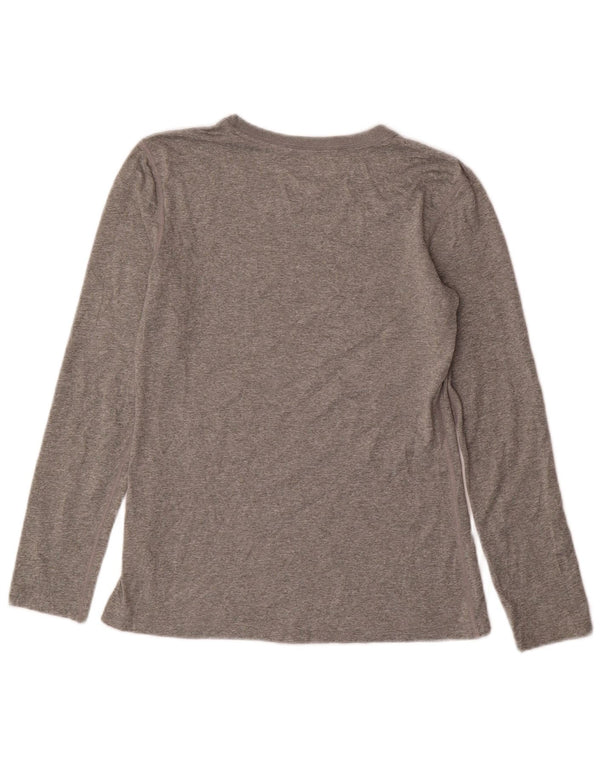 Nike Womens Dri Fit Regular Fit Top Long Sleeve UK 10 Small Grey Polyester