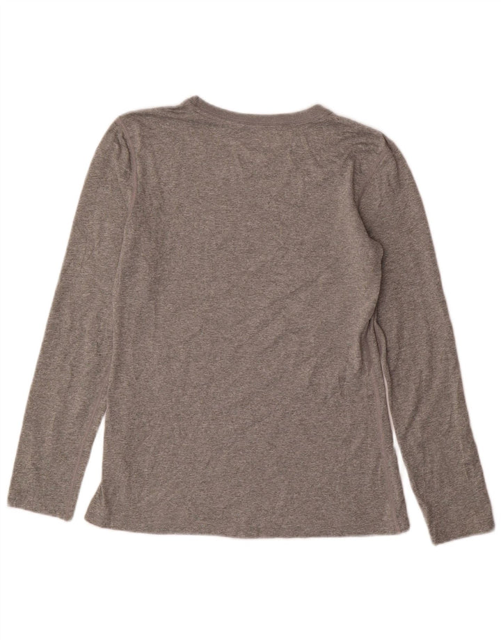 Nike Womens Dri Fit Regular Fit Top Long Sleeve UK 10 Small Grey Polyester