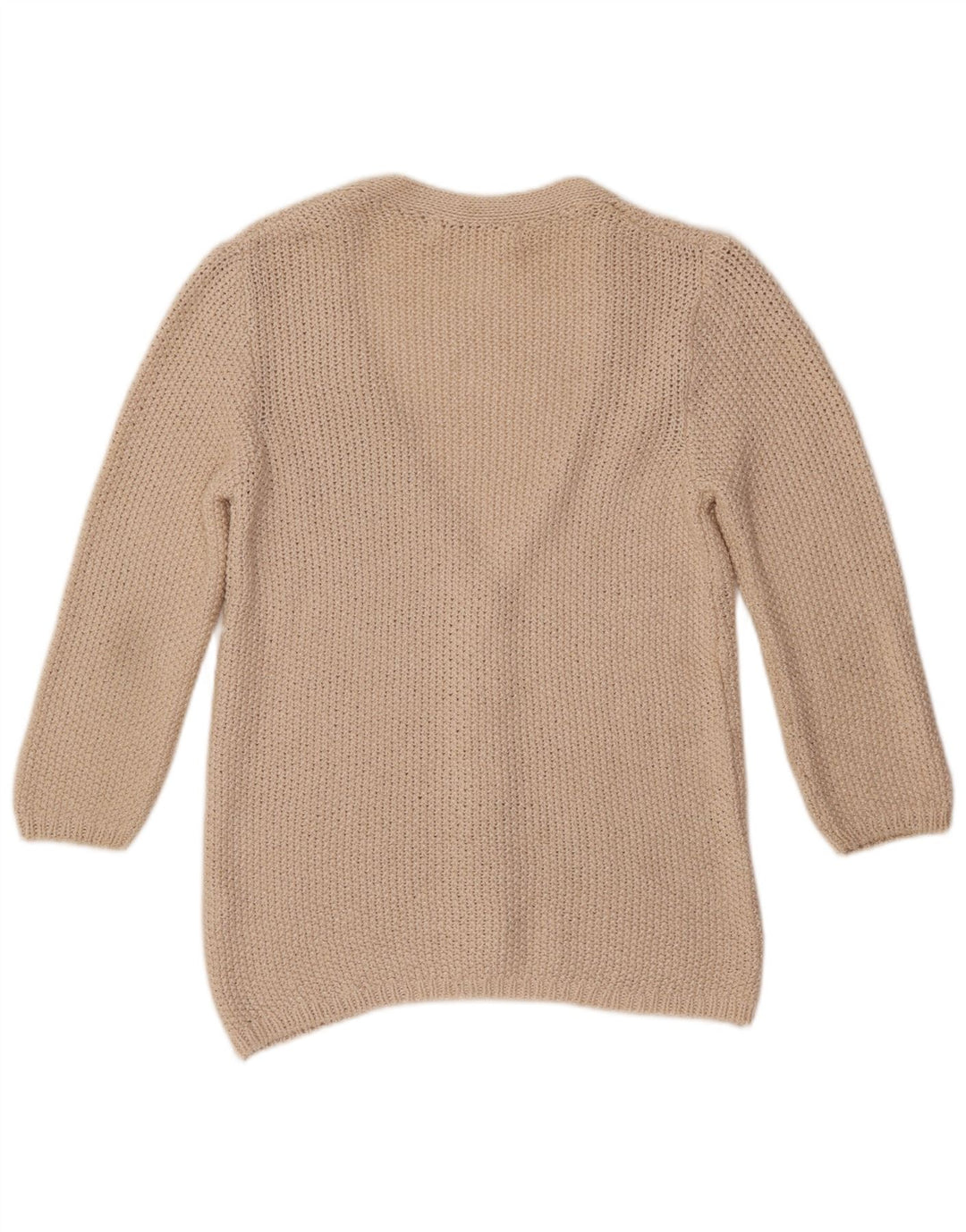 ZARA Womens 3/4 Sleeve Cardigan Sweater UK 12 Medium Beige